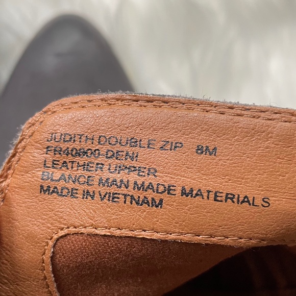 Frye Judith Double Zip Ankle Boots Leather Dark Gray 8M - Picture 6 of 11